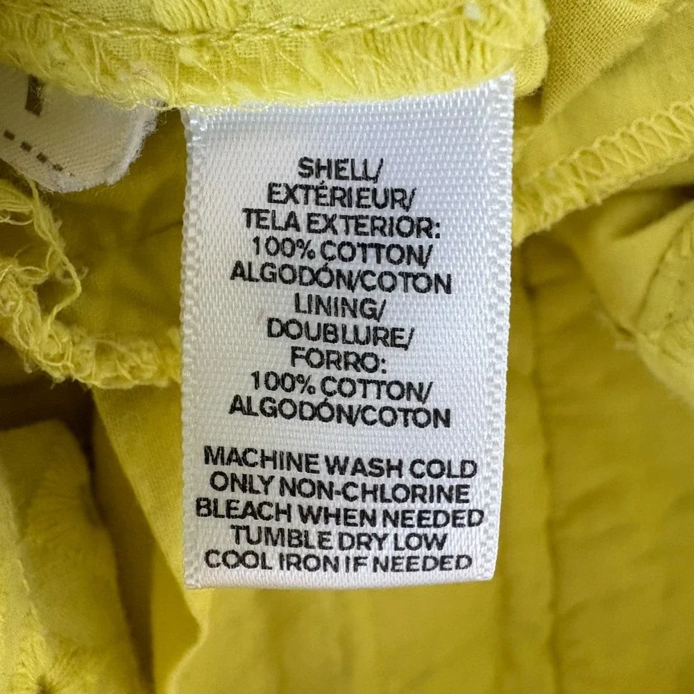 Loft‎ Womens Yellow Flat Front Embroidered Eyelet The Riviera Shorts Size 14